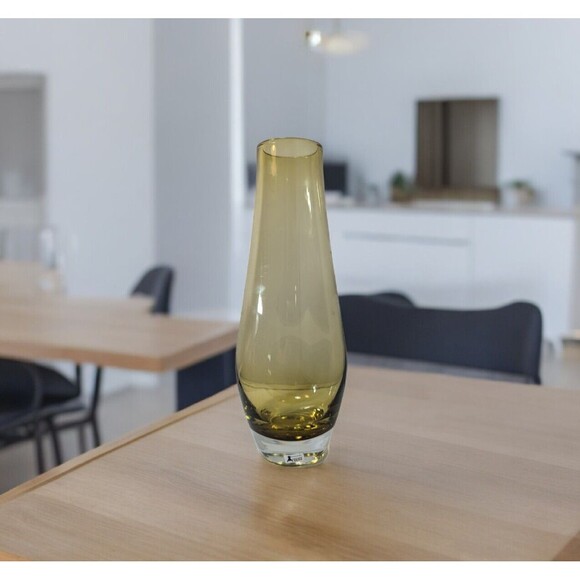 Aseda Other - MCM ASEDA GLASS SVENSK FORM VASE BO BORGSTROM SWEDEN 9 3/4" SOMMERSO Smoky Amber